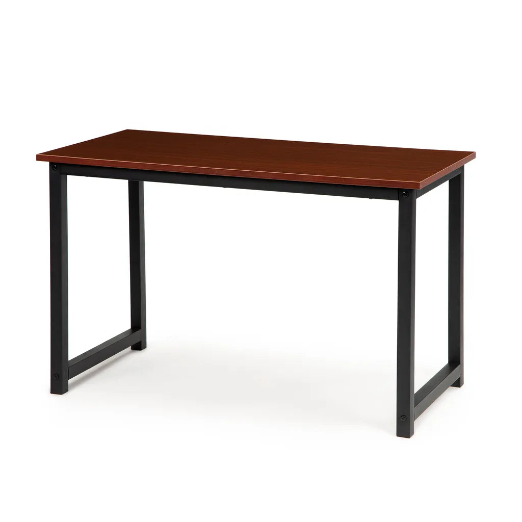 Gyermek íróasztal fiók nélkül, sötét famintás laminált asztallap, 120x60x74 cm