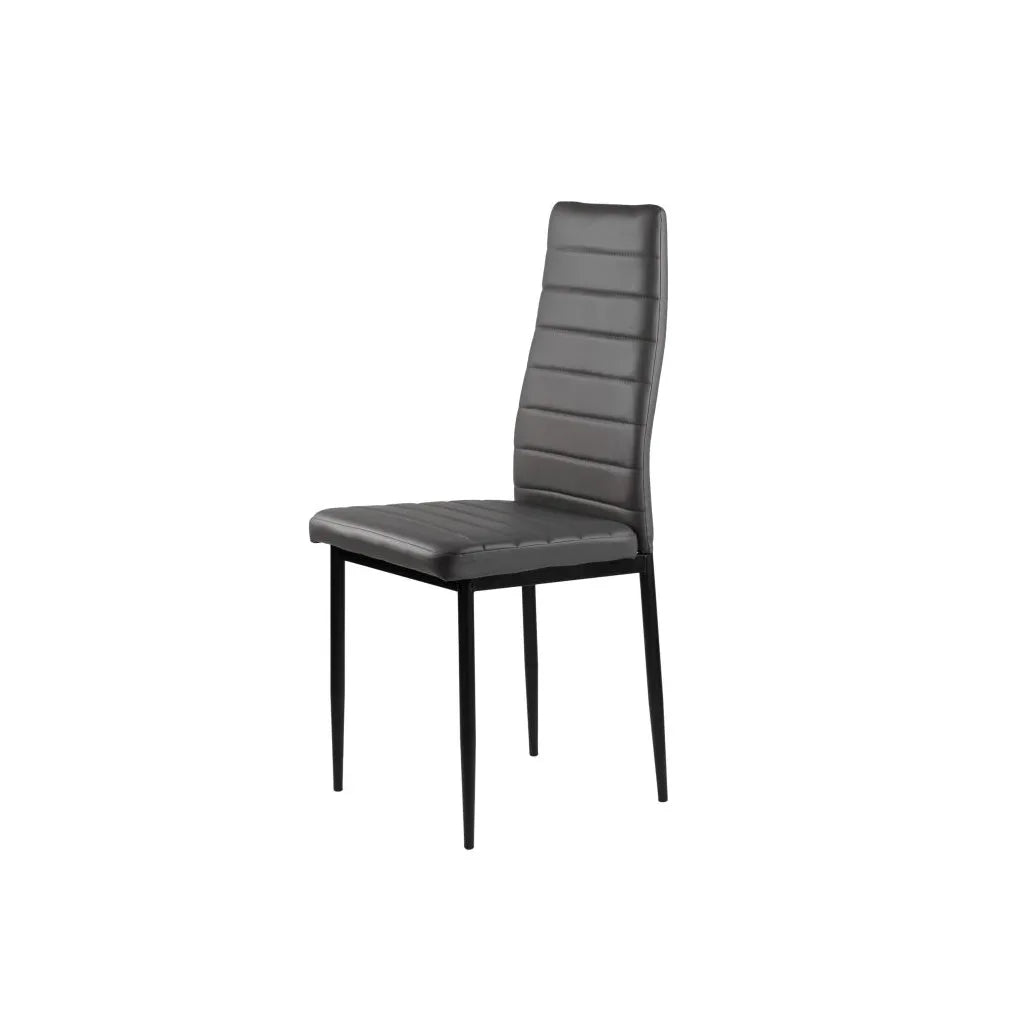 4 db asztali szék műbőr kárpittal, 98x43x41 cm, sötét szürke