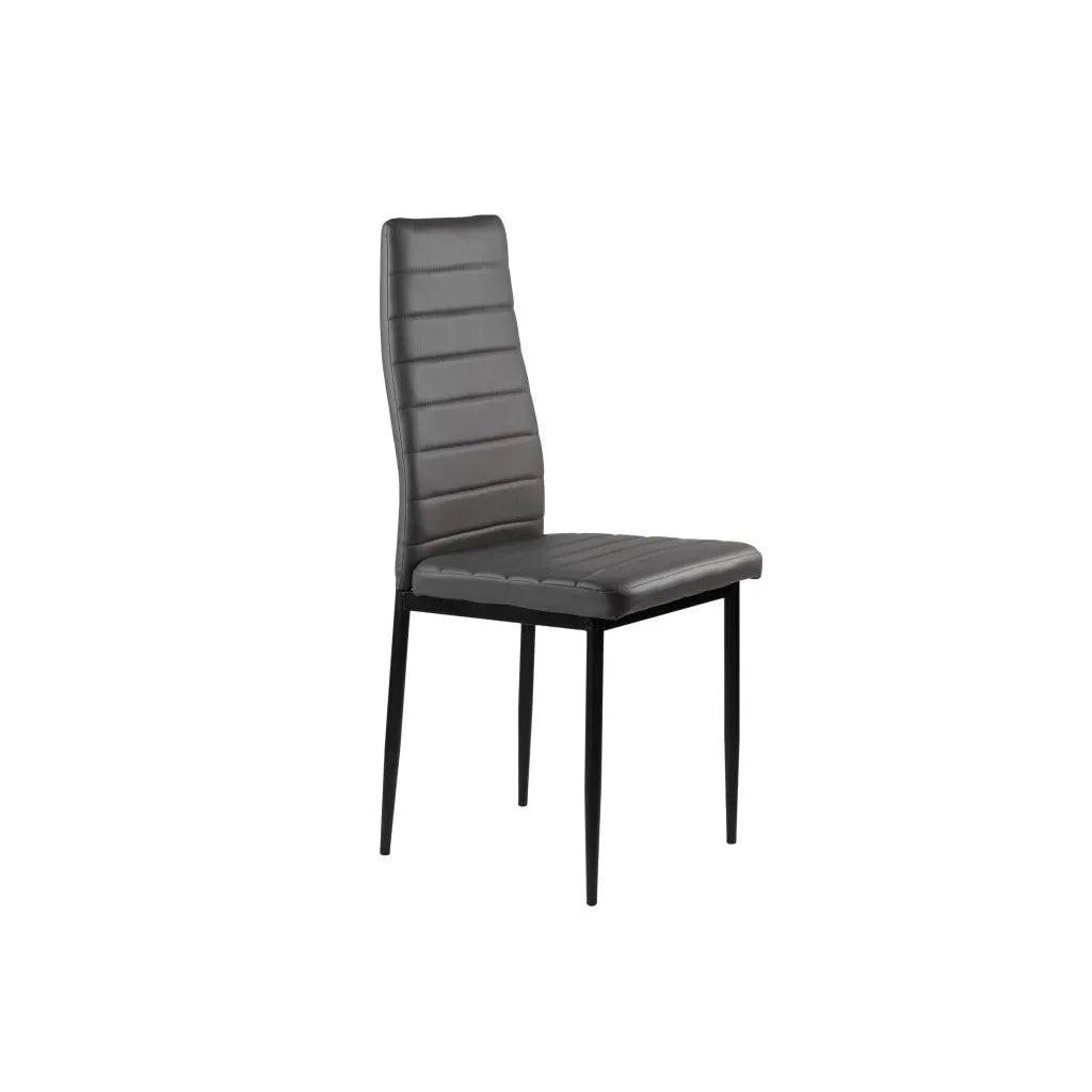 4 db asztali szék műbőr kárpittal, 98x43x41 cm, sötét szürke