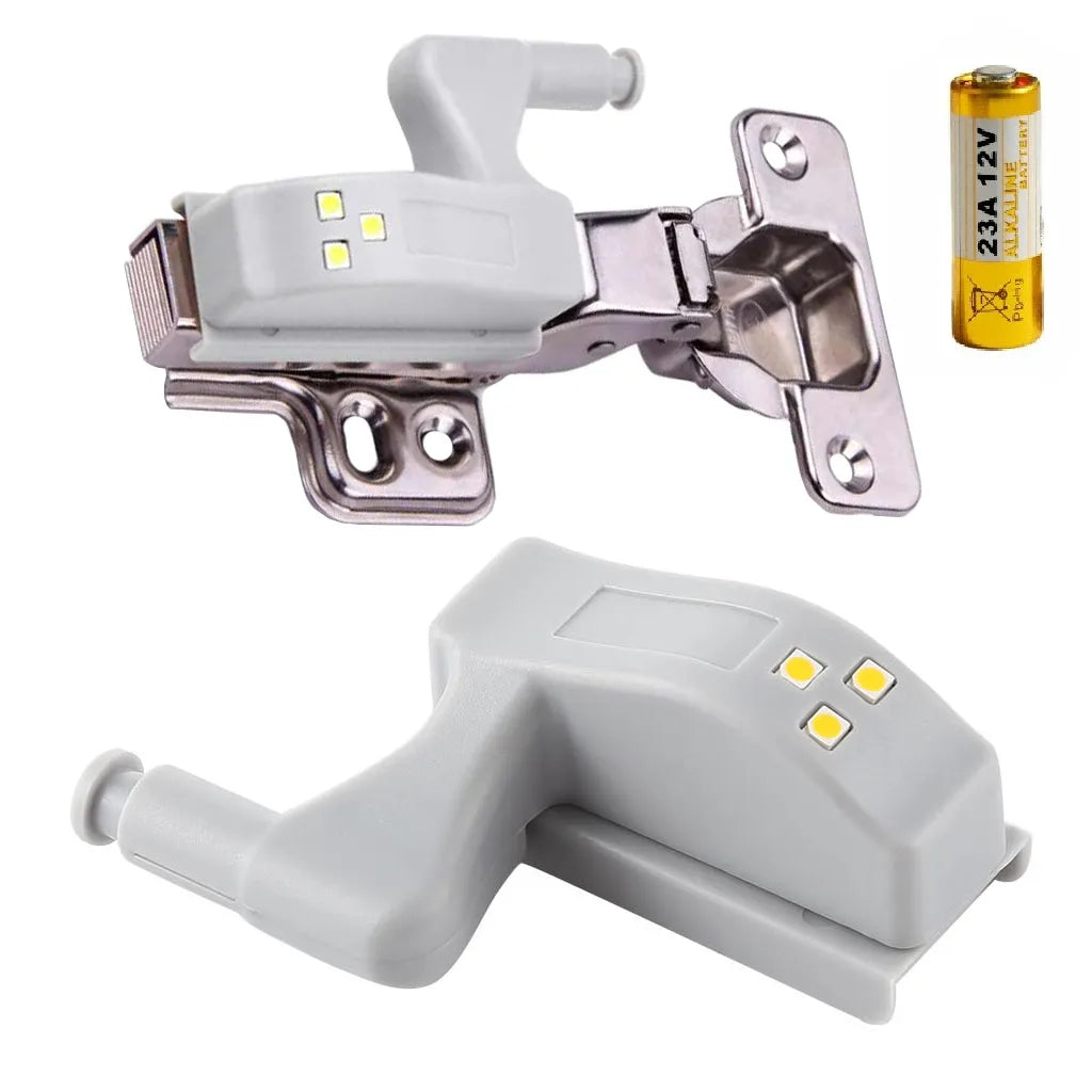 Szekrény zsanér LED-es világítás, univerzális, 6,7 cm x 2 cm, szürke