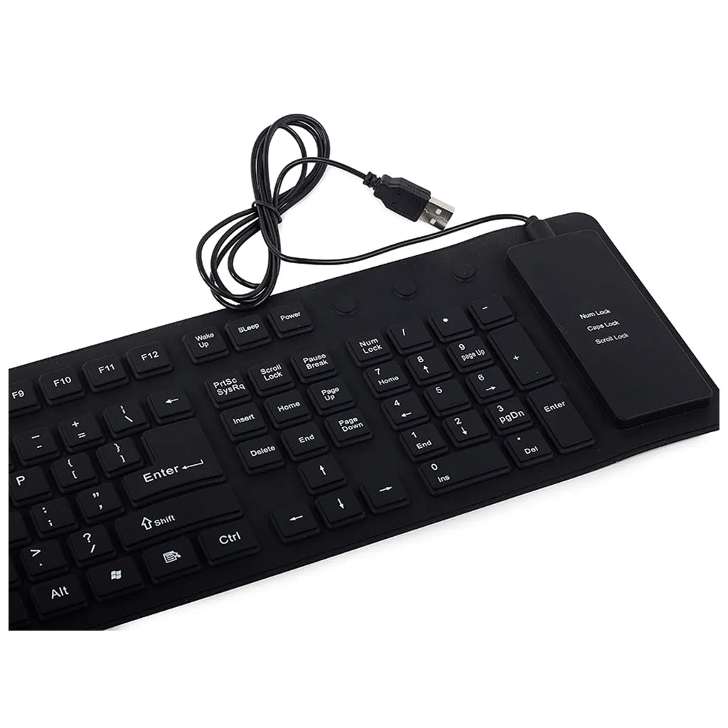 Szilikon gumi billentyűzet fekete usb numerikus