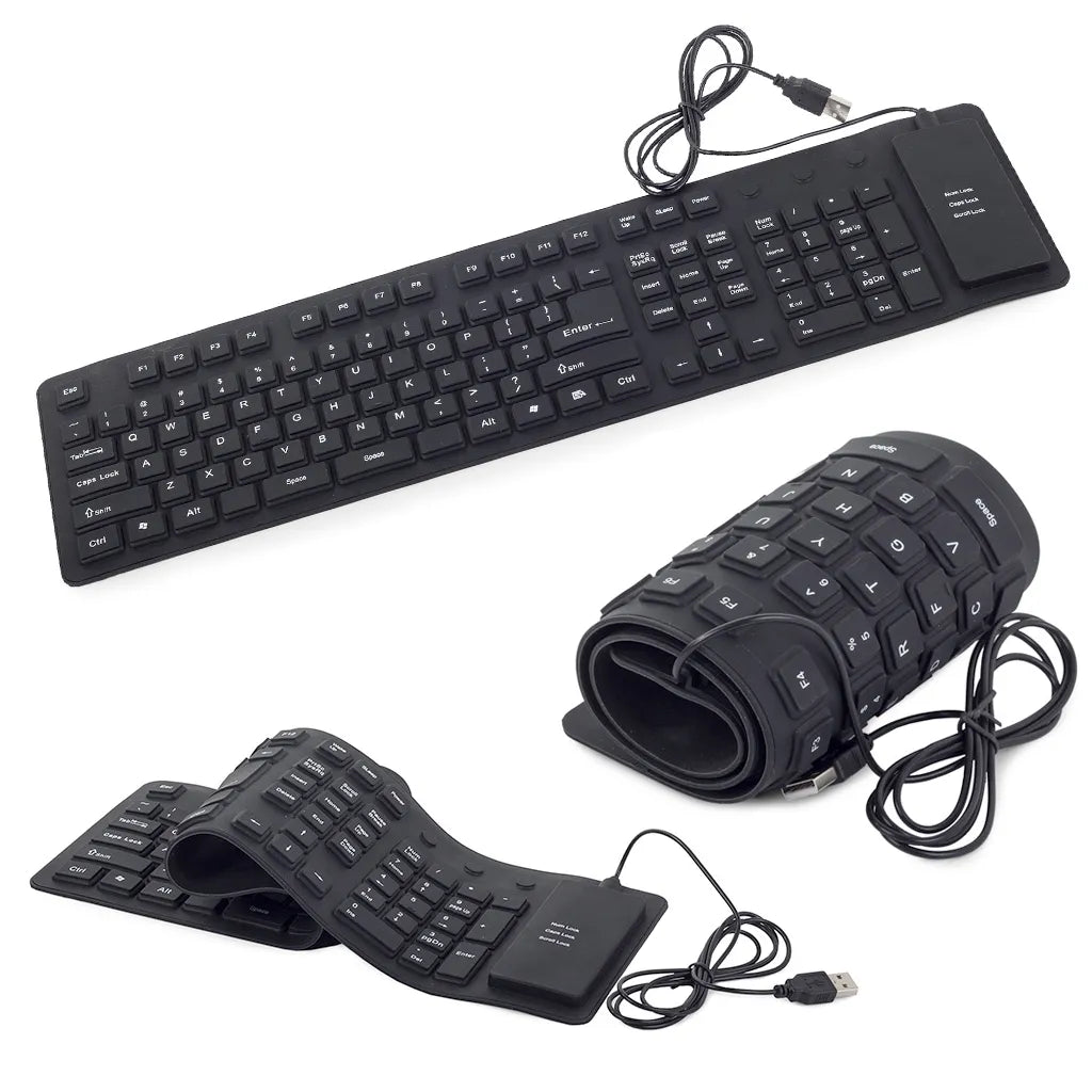 Szilikon gumi billentyűzet fekete usb numerikus