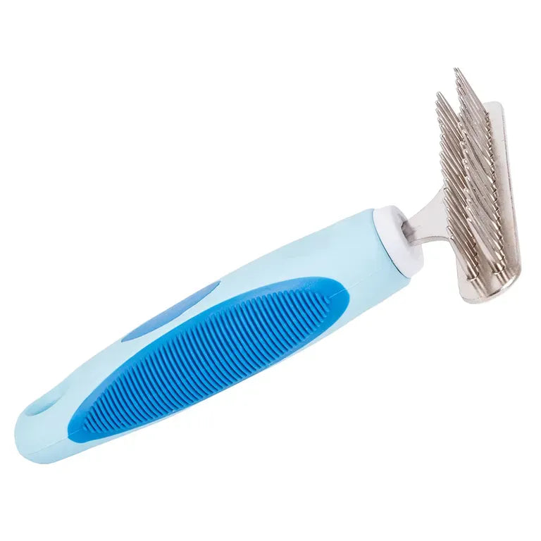 Trimmer brush comb nagy kutyák, macskák szőréhez - kód: 19423 - 35 rugalmas rozsdamentes acélfog - gumis nyél - 15.5cm x 11cm méretek