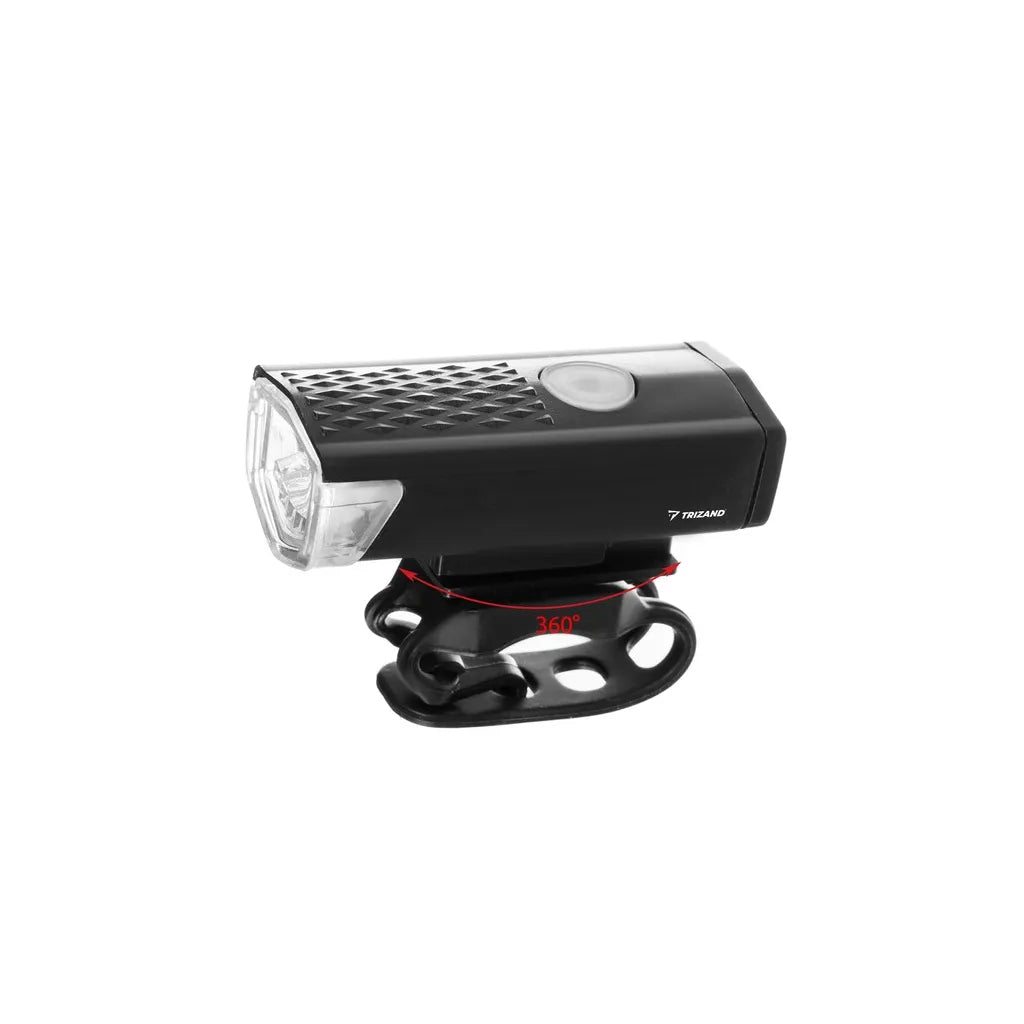 USB LED kerékpár első és hátsó lámpa,  5 x 6,5 x 3 cm/7,5 x 3 cm, fekete