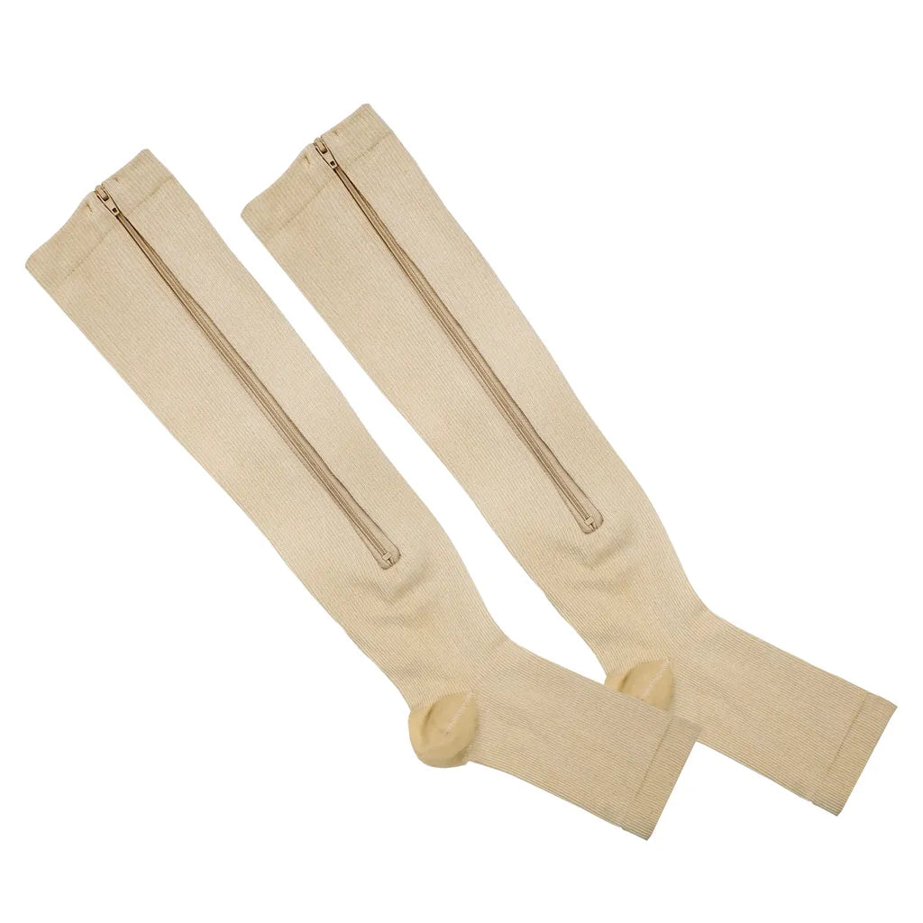 Wellys kompressziós zokni zipzárral, 42 x 10 x 0,3 cm, testszínű